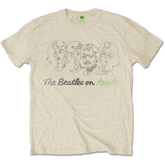 The Beatles T Shirt - Outline Faces On Apple