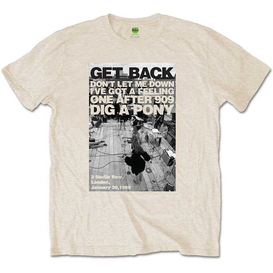 The Beatles Natural T Shirt - Rooftop Shot