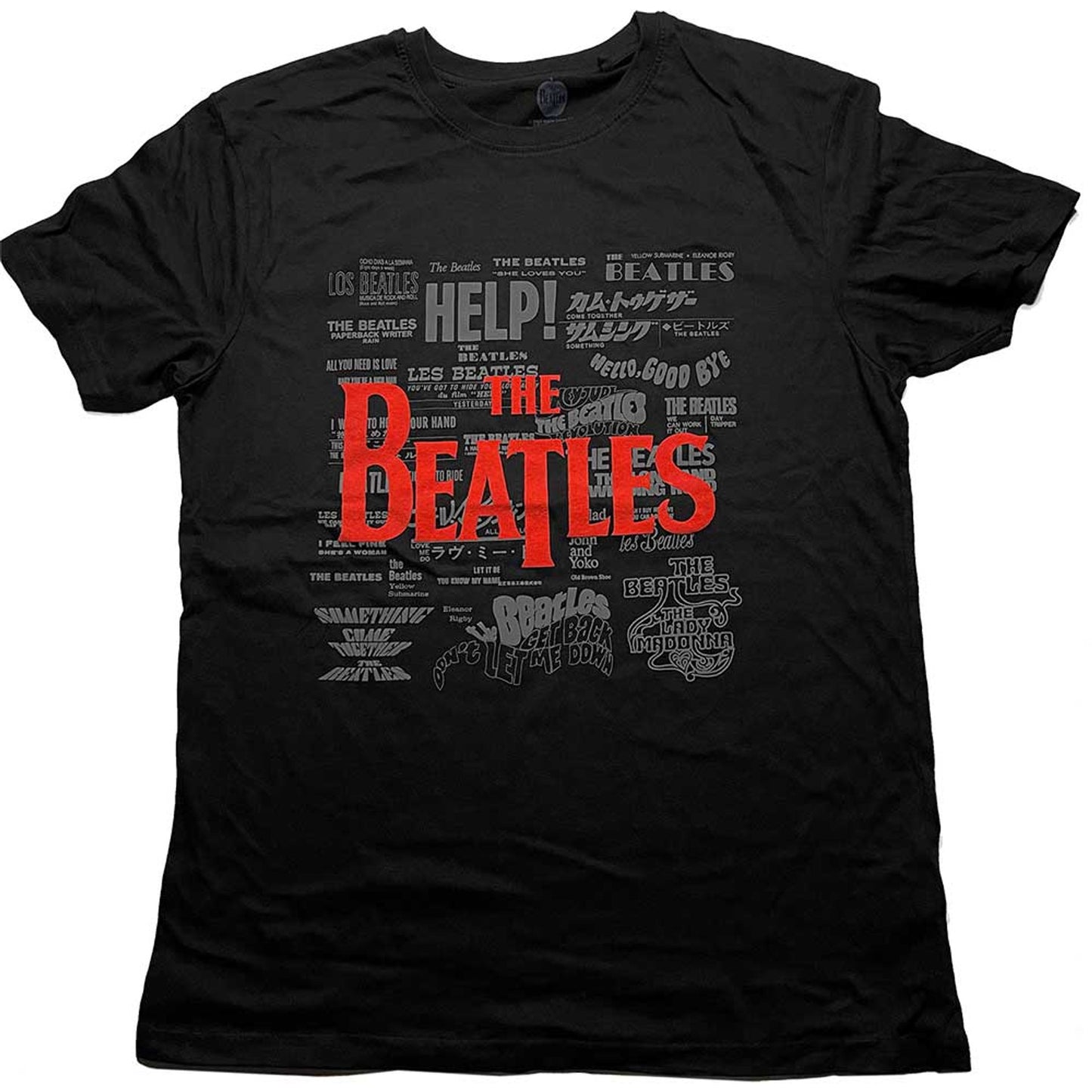 The Beatles Black T Shirt - Titles & Logos