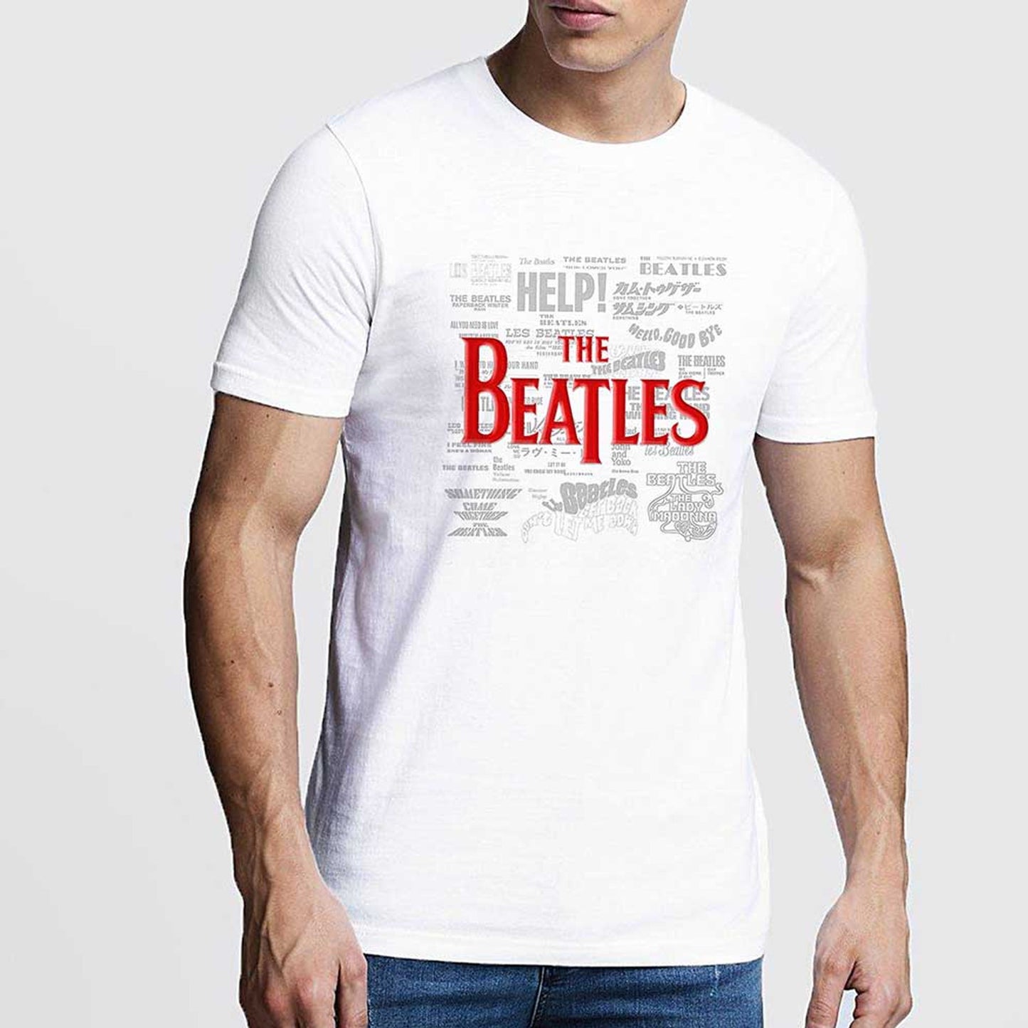 The Beatles White T Shirt - Titles & Logos