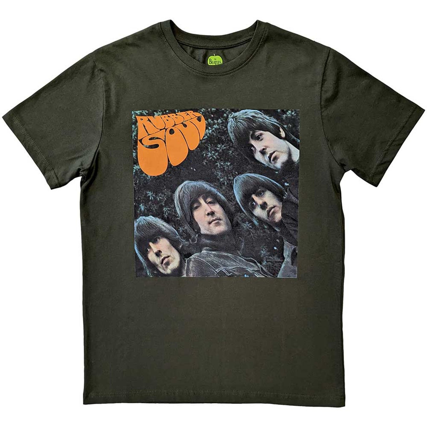 The Beatles Green T Shirt - Rubber Soul Album Cover