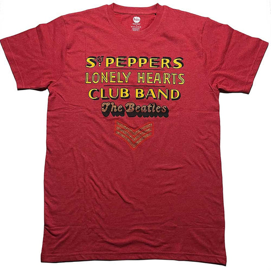 The Beatles T Shirt - Sgt Pepper Stacked Diamante