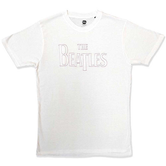 The Beatles White T Shirt - Drop T Embroidered