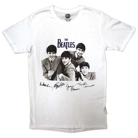 The Beatles T Shirt - Mop Tops & Signatures