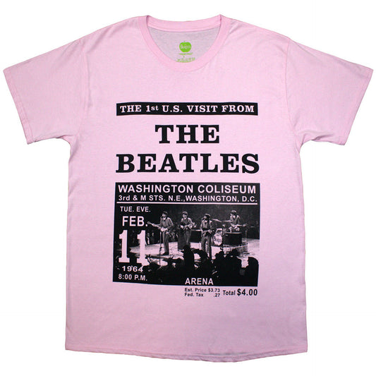 The Beatles Pink T Shirt - Washington '64 Promo