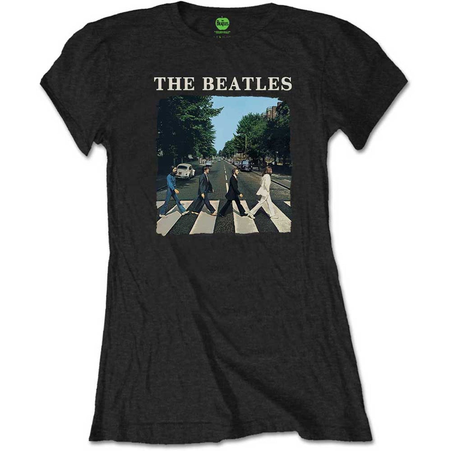 The Beatles Black Women's T Shirt - Packaged Abbey Road & Logo