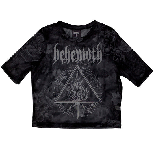 Behemoth Women's Mesh Short Sleeve Crop Top - Furor Divinus
