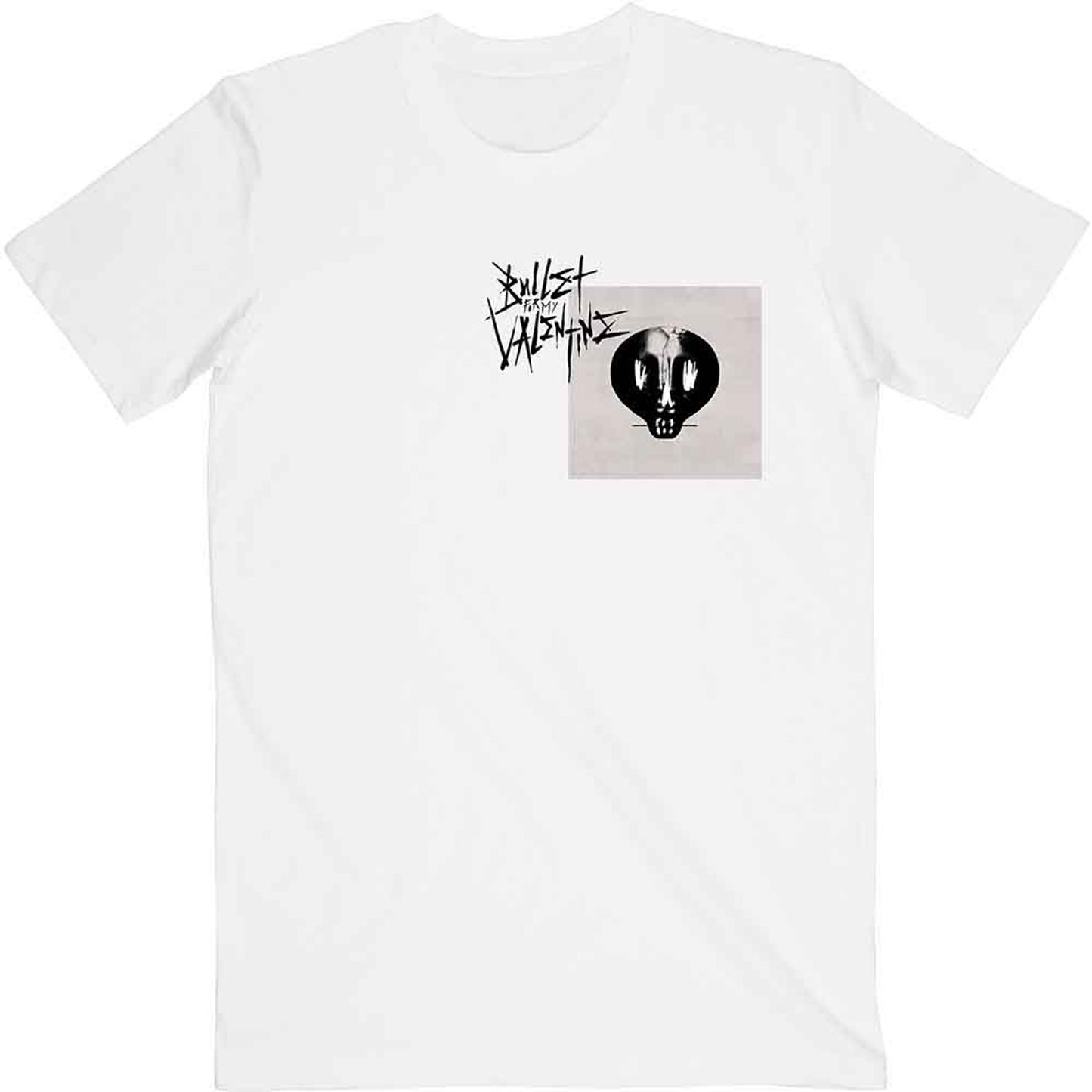 Bullet For My Valentine White T Shirt - Album Cropped & Logo
