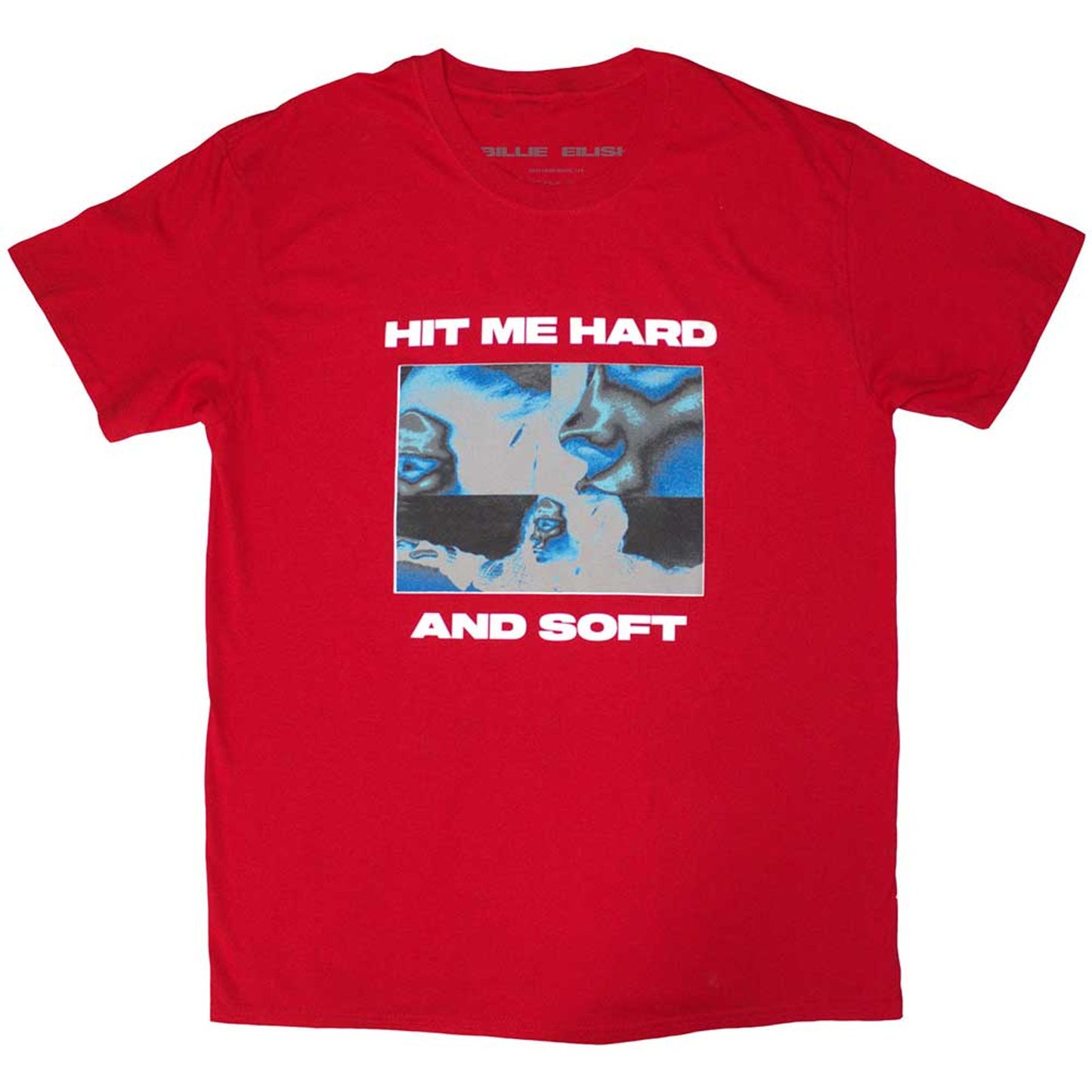 Billie Eilish Red T Shirt - Hit Me Hard And Soft Negative