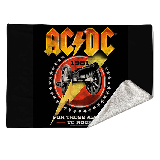 Rocksax AC/DC Sherpa Fleece Blanket - For Those About To Rock