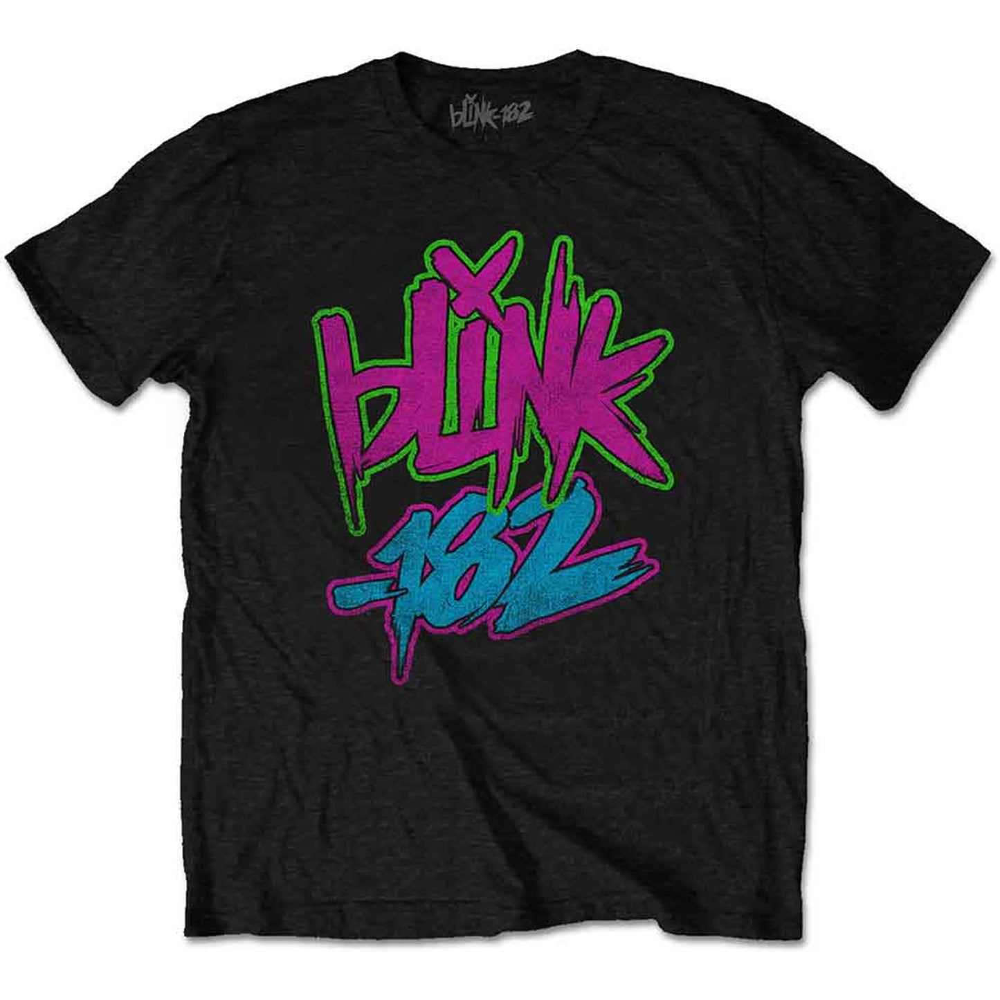 Blink-182 Black T Shirt - Neon Logo