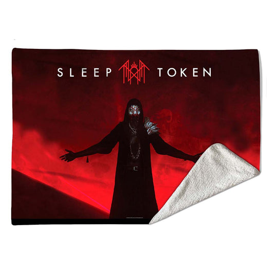 Rocksax Sleep Token Sherpa Fleece Blanket - Red Light