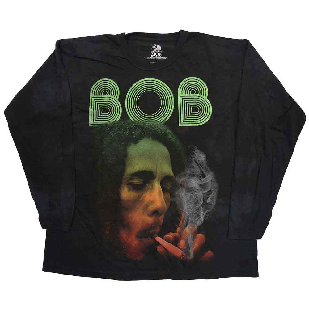 Bob Marley Long Sleeve T Shirt - Smoke Gradient