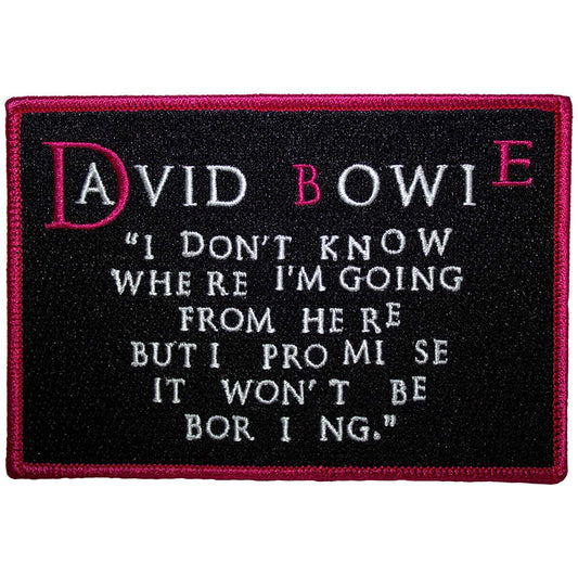 David Bowie Patches - Iron On - I Don’t Know Where I'm Going