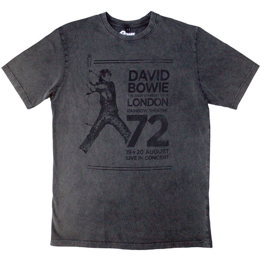 David Bowie T Shirt - Rainbow Theatre Stone Wash