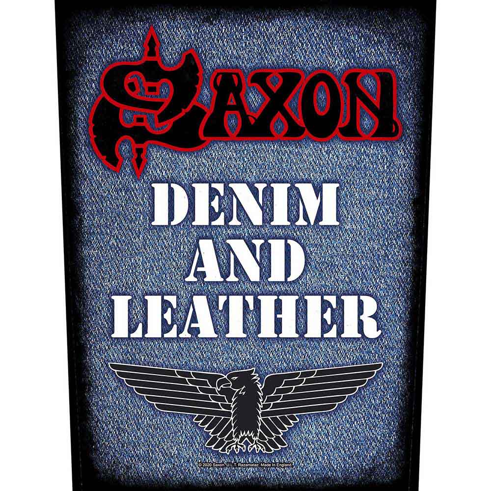 Saxon Patches - Woven Sew On - Denim & Leather