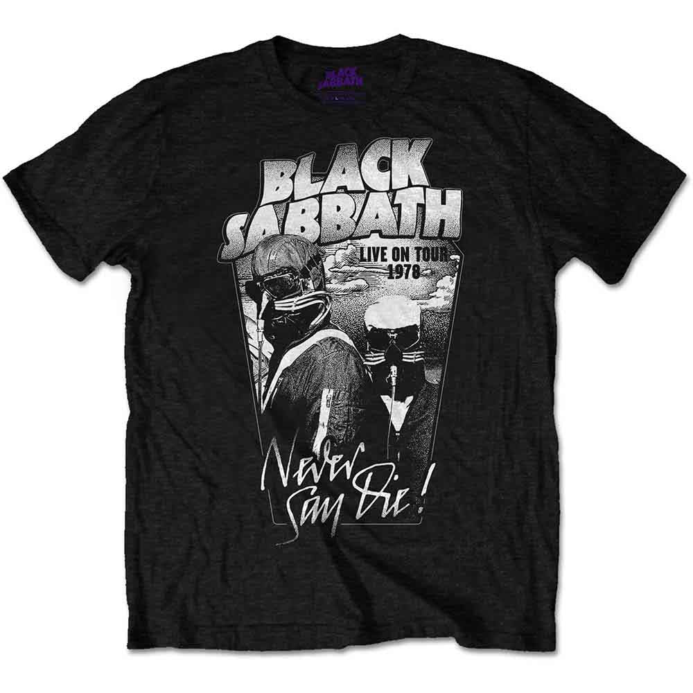 Black Sabbath T Shirt - Never Say Die Grey Tone