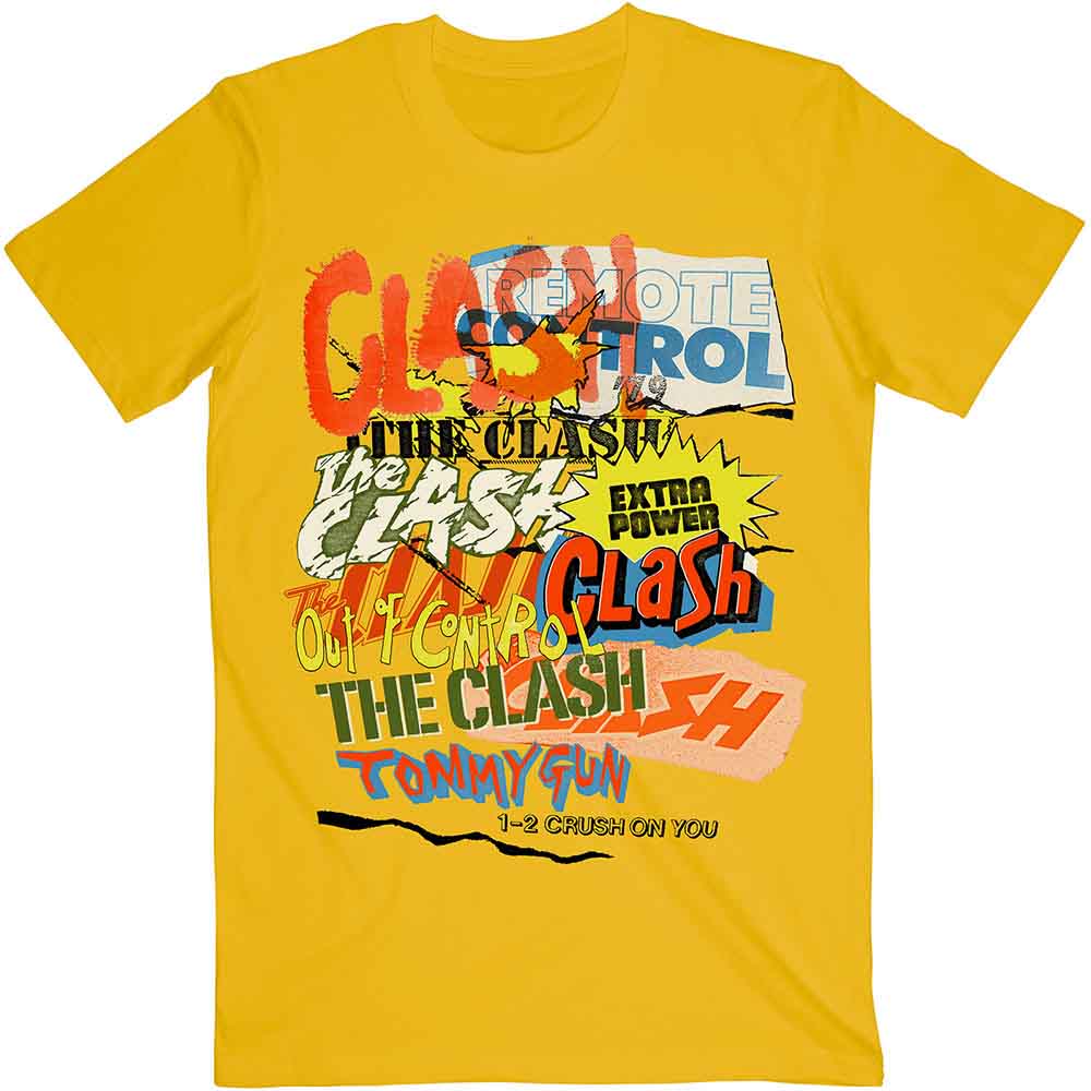 The Clash T Shirt - Singles Collage Text
