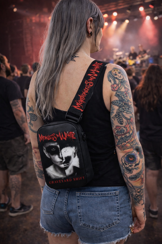 Rocksax Motionless In White Crossbody Bag - Split Screen