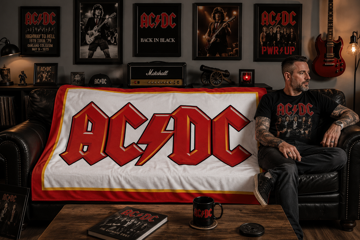 Rocksax AC/DC Blanket - Logo White