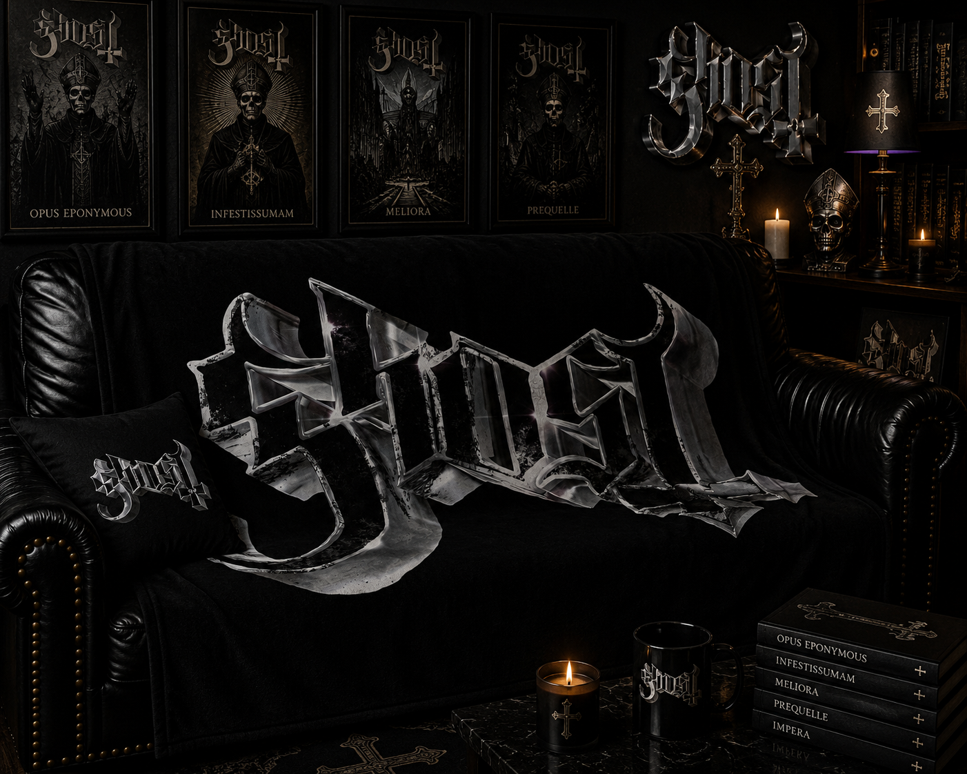 Rocksax Ghost Blanket - Chrome Logo
