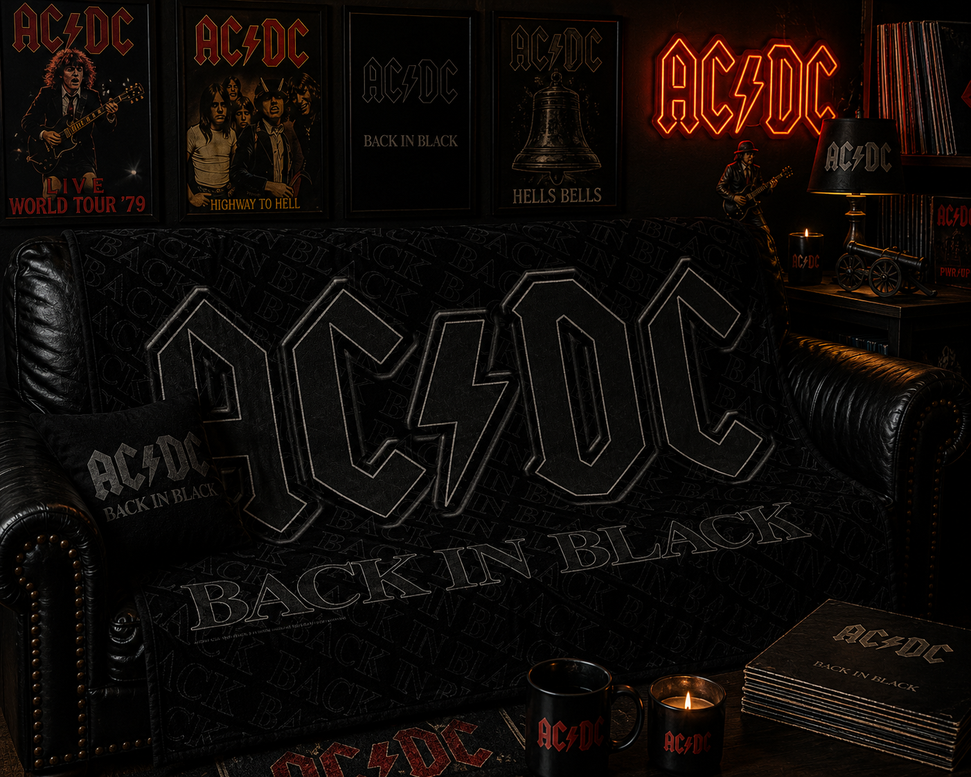 Rocksax AC/DC Blanket - Back In Black