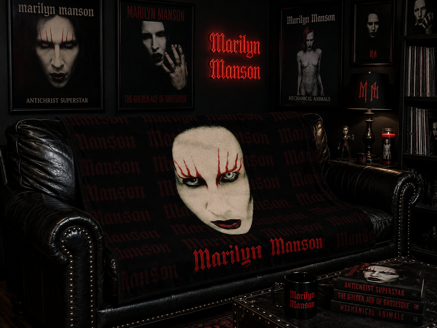 Rocksax Marilyn Manson Blanket - Lips