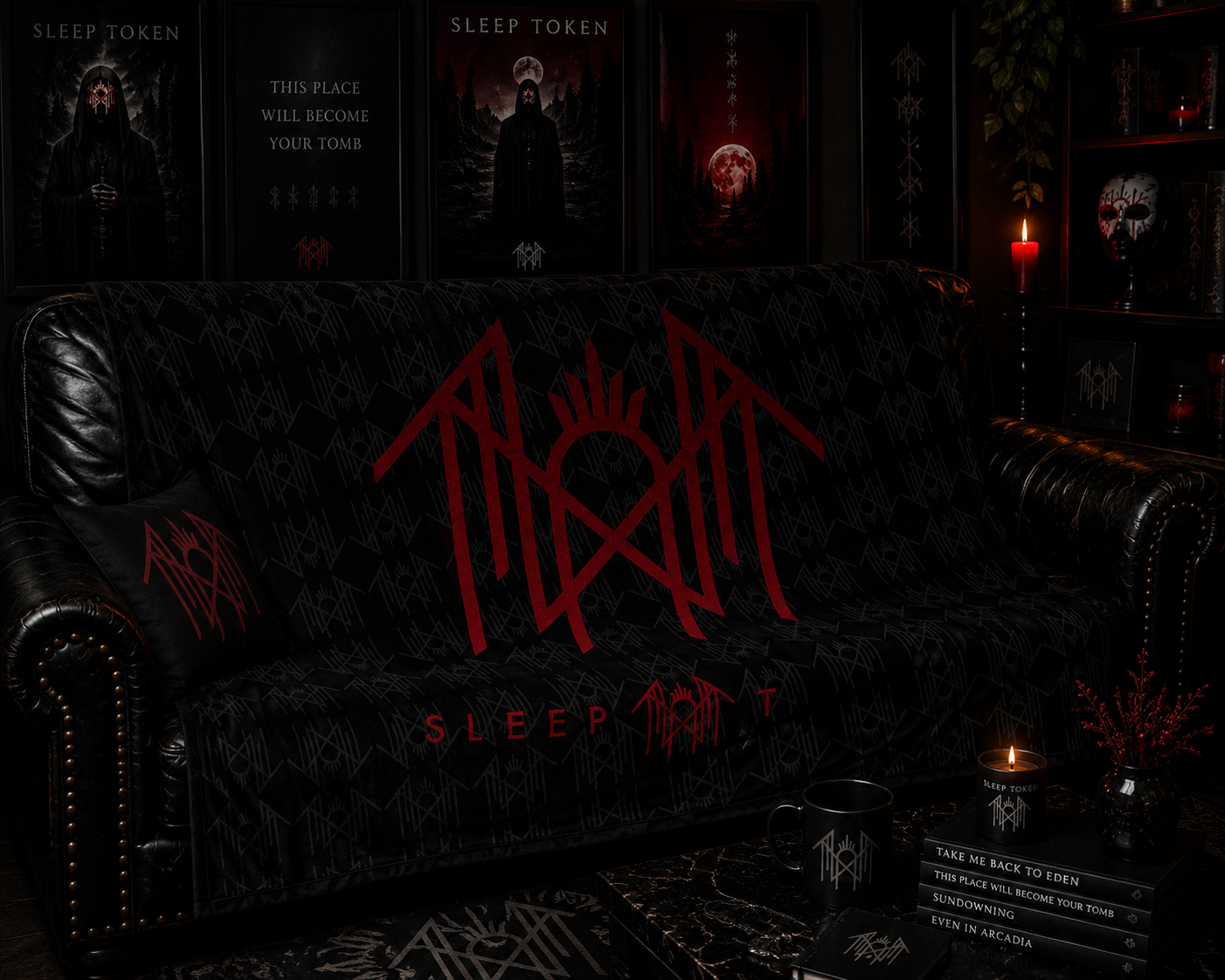 Rocksax Sleep Token Blanket - Red Logo