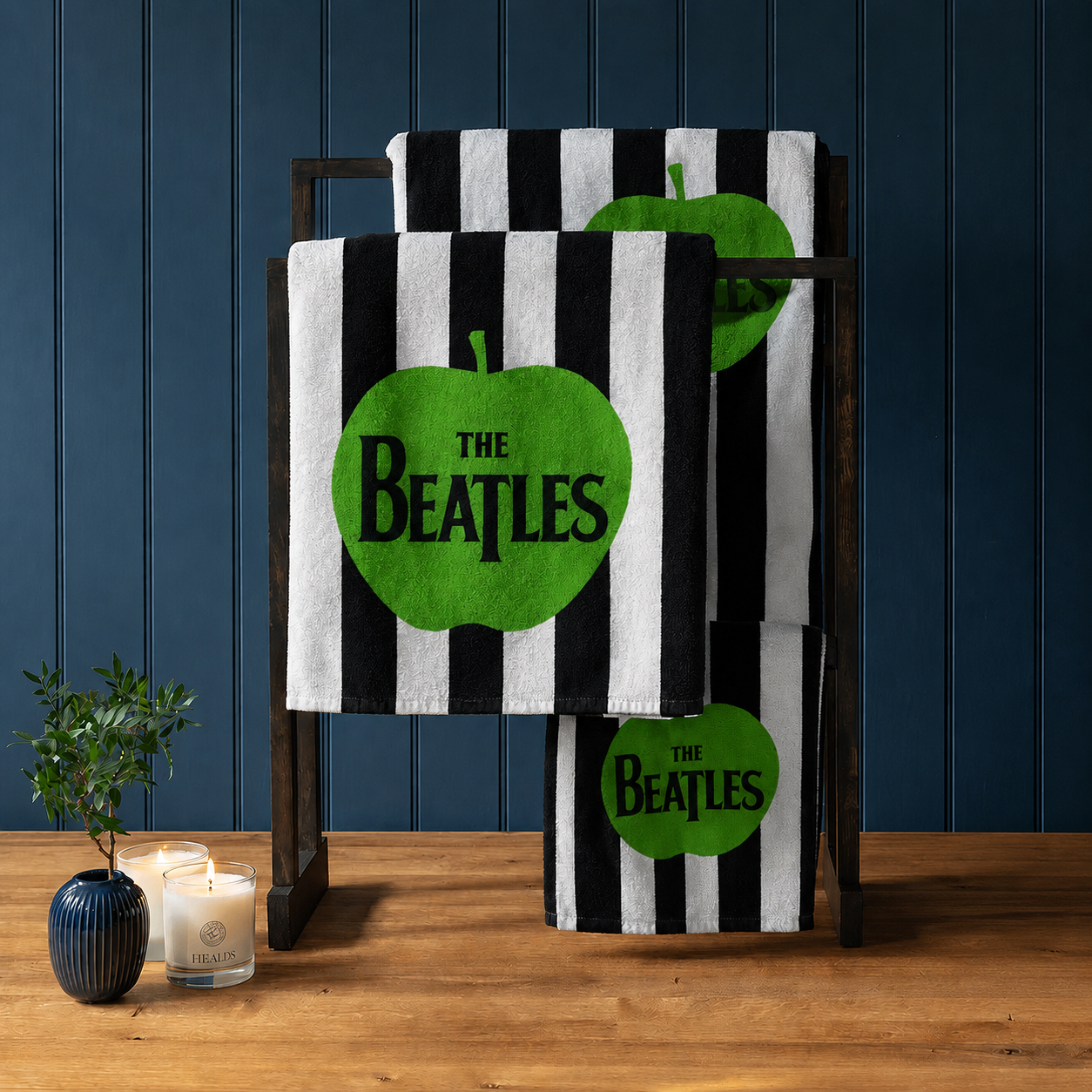 Rocksax The Beatles Towel - Apple Logo Stripes