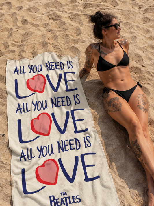 Rocksax The Beatles Towel - All The Need Is Love Repeat