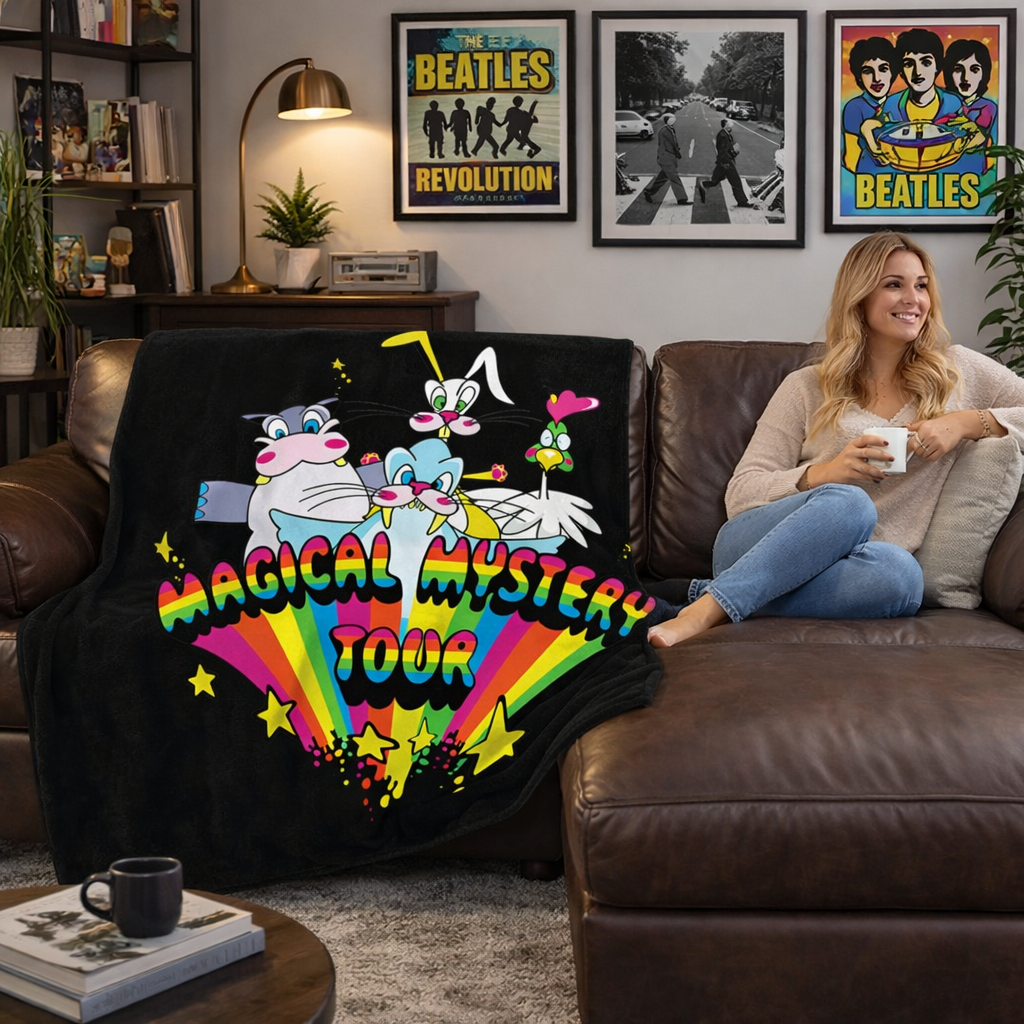 Rocksax The Beatles Blanket - Magical Mystery Characters Black