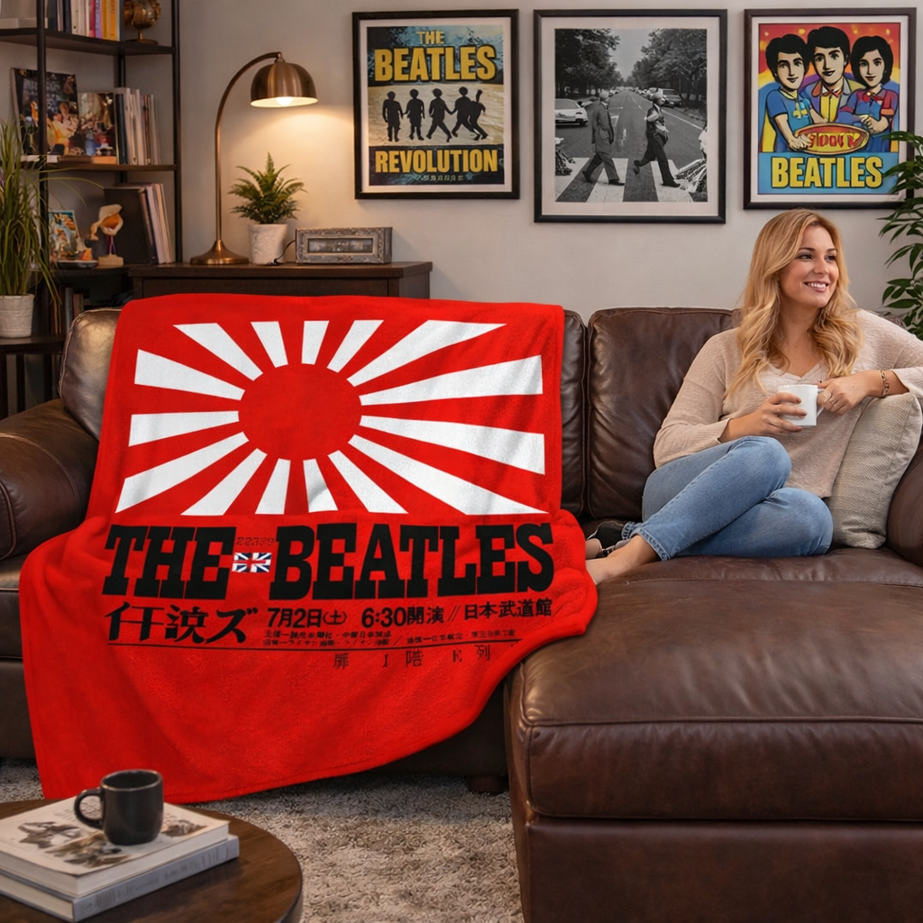 Rocksax The Beatles Blanket - Japan Flag
