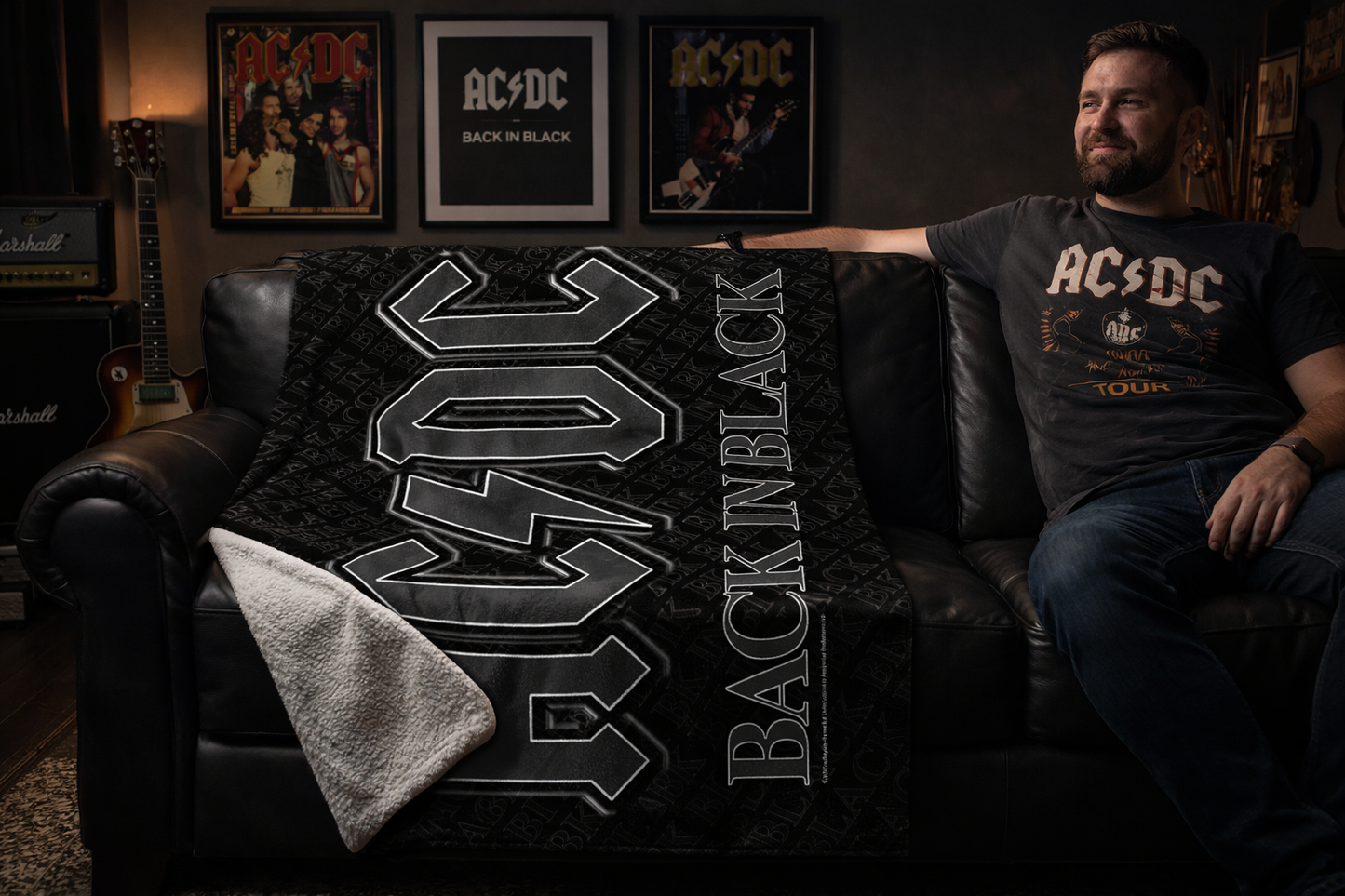 Rocksax AC/DC Blanket - Back In Black