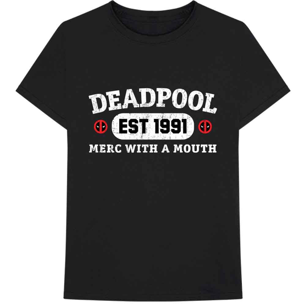 Marvel Comics T Shirt - Deadpool Merc With A Mouth Est 1991