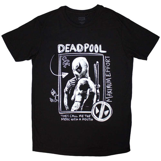 Marvel Comics T Shirt - Deadpool Merc With A Mouth Max Effort