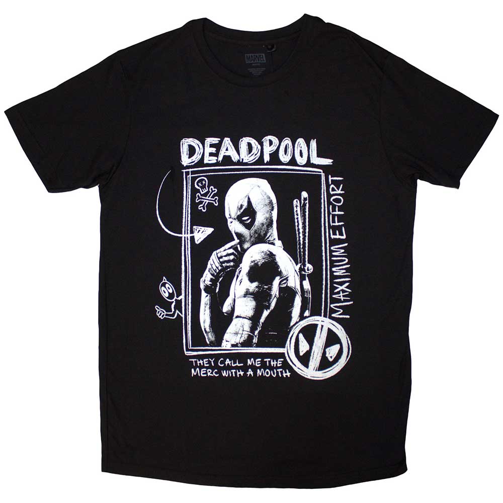 Marvel Comics T Shirt - Deadpool Merc With A Mouth Max Effort