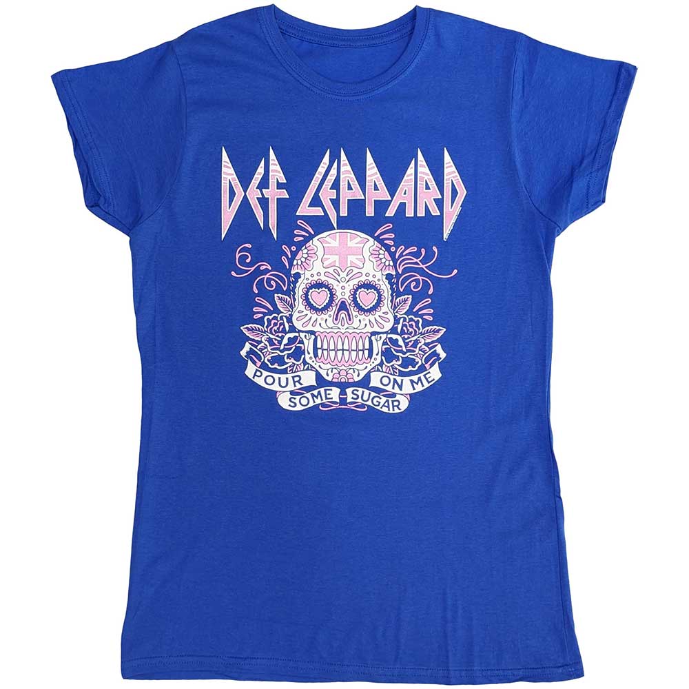 Def Leppard Woman's T Shirt - Pour Some Sugar On Me Skull Tour 2019