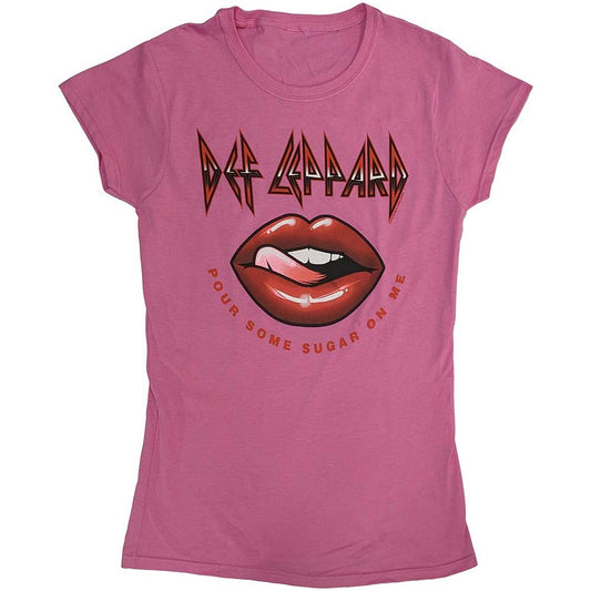 Def Leppard Woman's T Shirt - Pour Some Sugar On Me Lips Tour 2019