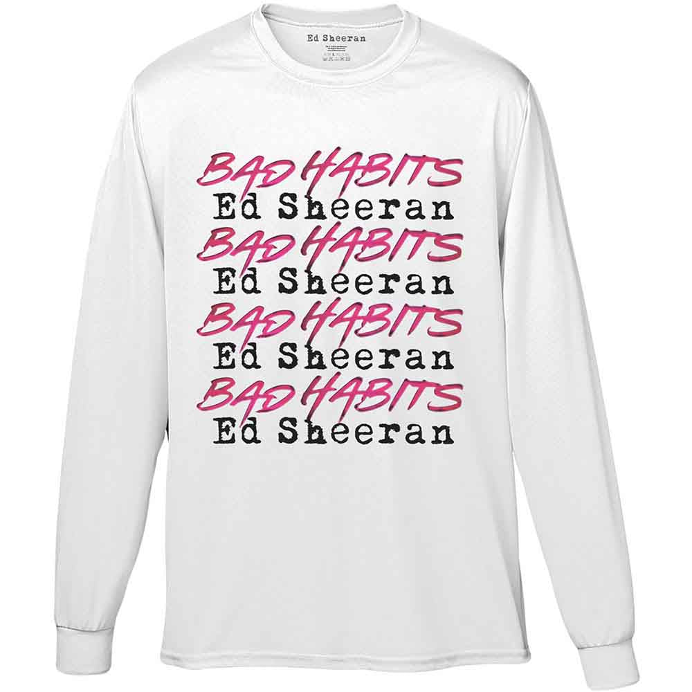 Ed Sheeran Long Sleeve T Shirt - Bad Habits Stacked