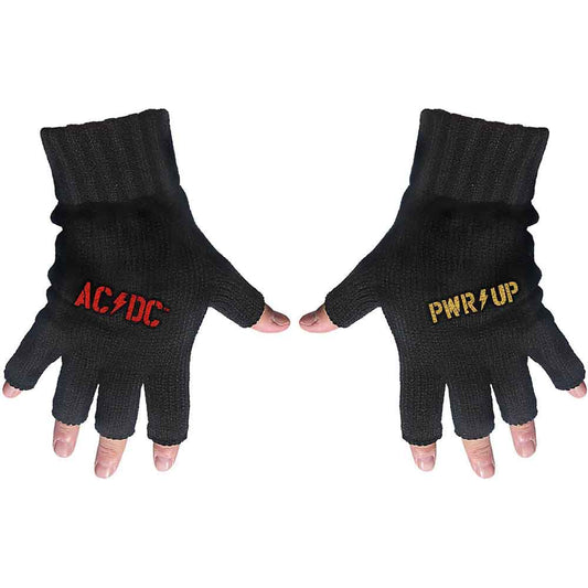 AC/DC Fingerless Gloves - PWR-UP / Logo