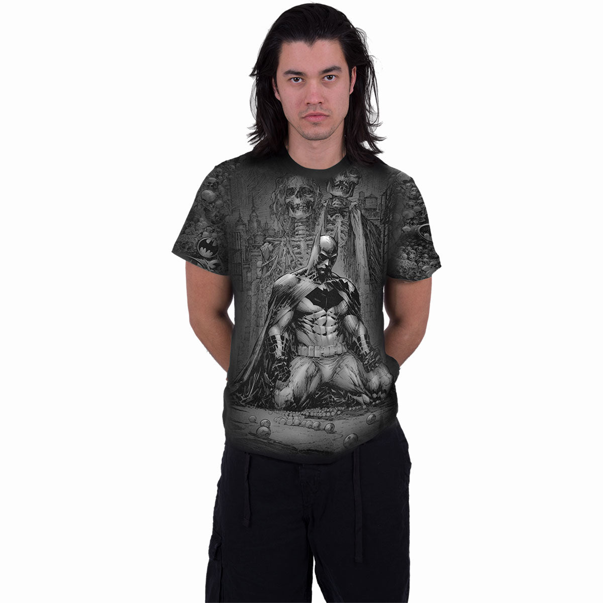 BATMAN - VENGEANCE WRAP - Allover T-Shirt Black