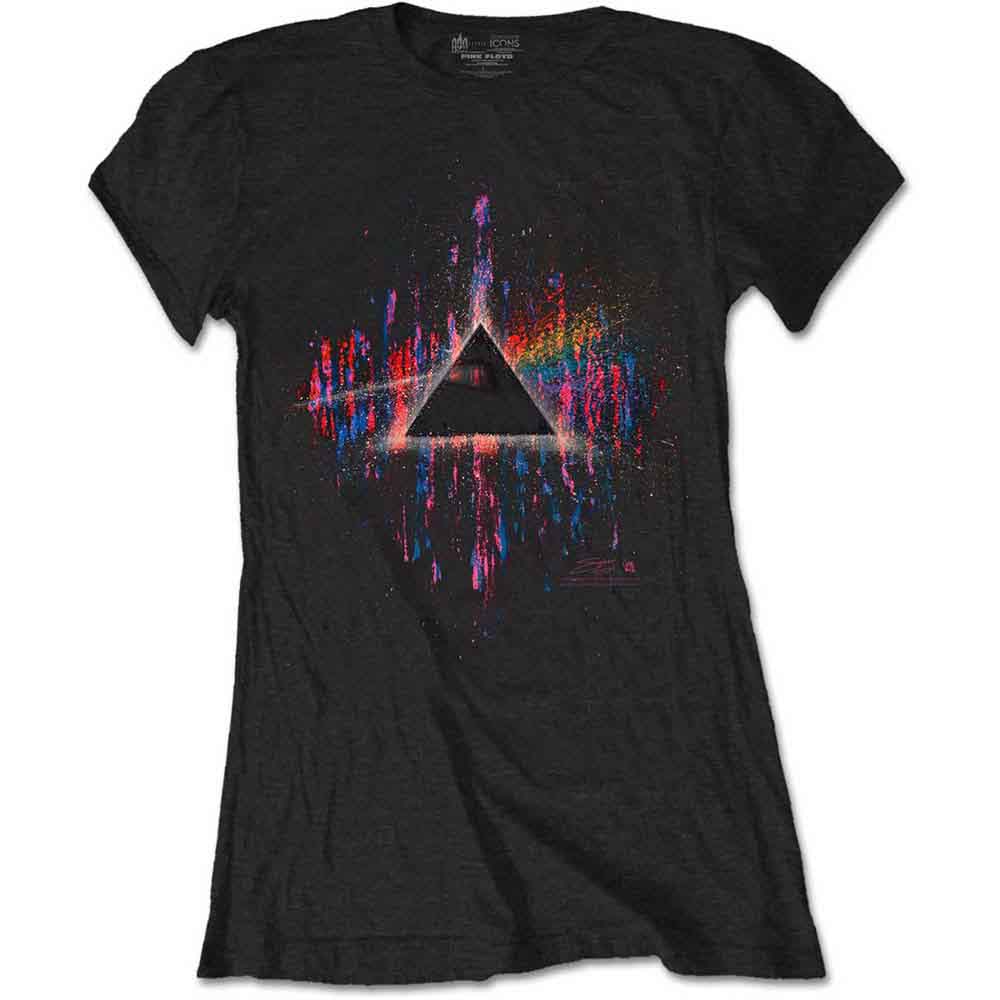 Pink Floyd Woman's T Shirt - DSOTM Pink Splatter
