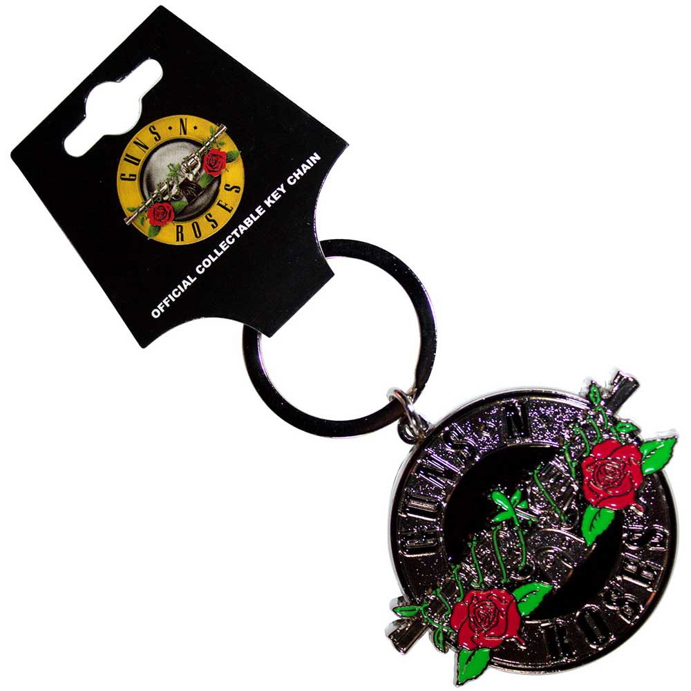 Guns N Roses Standard Keychains - Silver Circle Logo