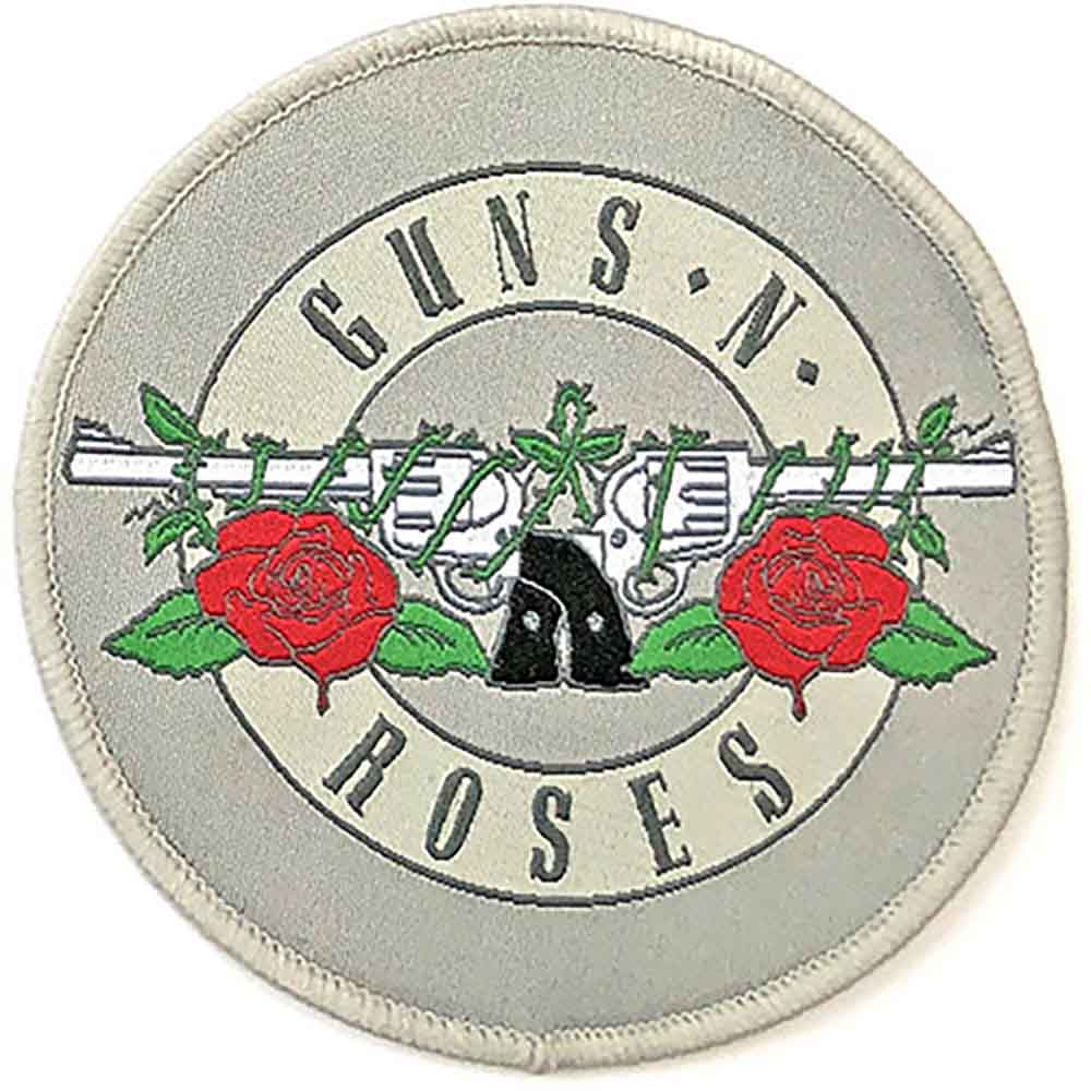 Guns N Roses Patches - Woven Sew On - Silver Circle Logo
