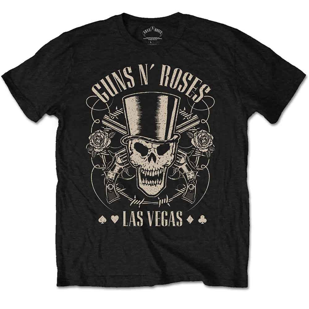 Guns N Roses T Shirt - Top Hat Skull & Pistols LV