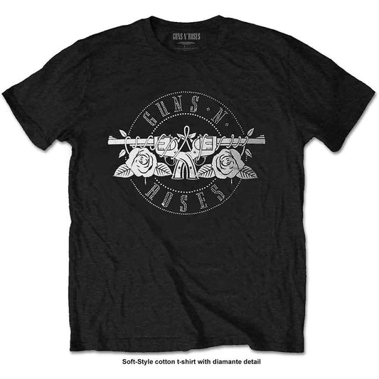 Guns N Roses T Shirt - Circle Logo Diamante