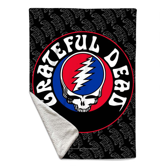 Rocksax Grateful Dead Sherpa Fleece Blanket - Logo | Buy Now From £39.99