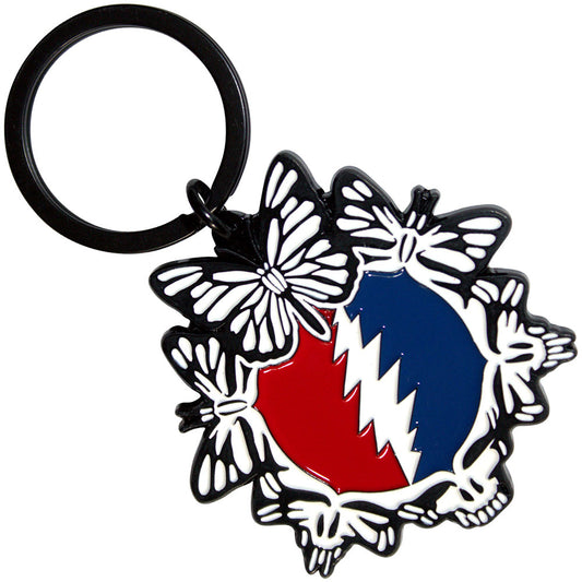 Grateful Dead Standard Keychains - Steal Your Face Butterflies