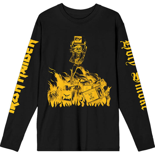 Iron Maiden Long Sleeve T Shirt - Holy Smoke Isolated Yellow | Buy Now For 39.99