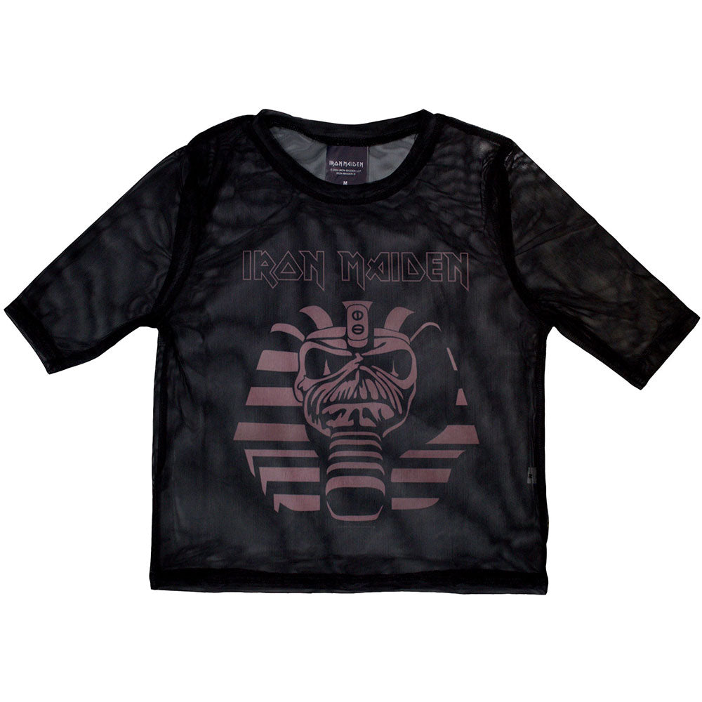 Iron Maiden Women's Mesh Short Sleeve Crop Top - Powerslave Mummy